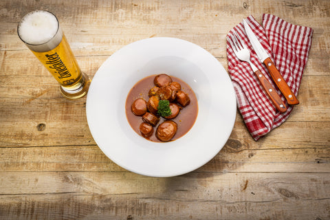 Currywurst in Sauce