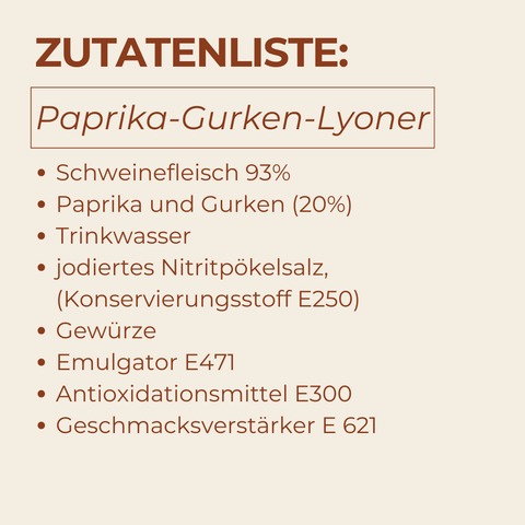 Paprika-Gurken-Lyoner